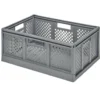 Casier pliant 40L plastique gris 54,5x16,5xH27,5m