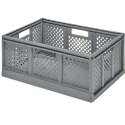 Casier pliant 40L plastique gris 54,5x16,5xH27,5m