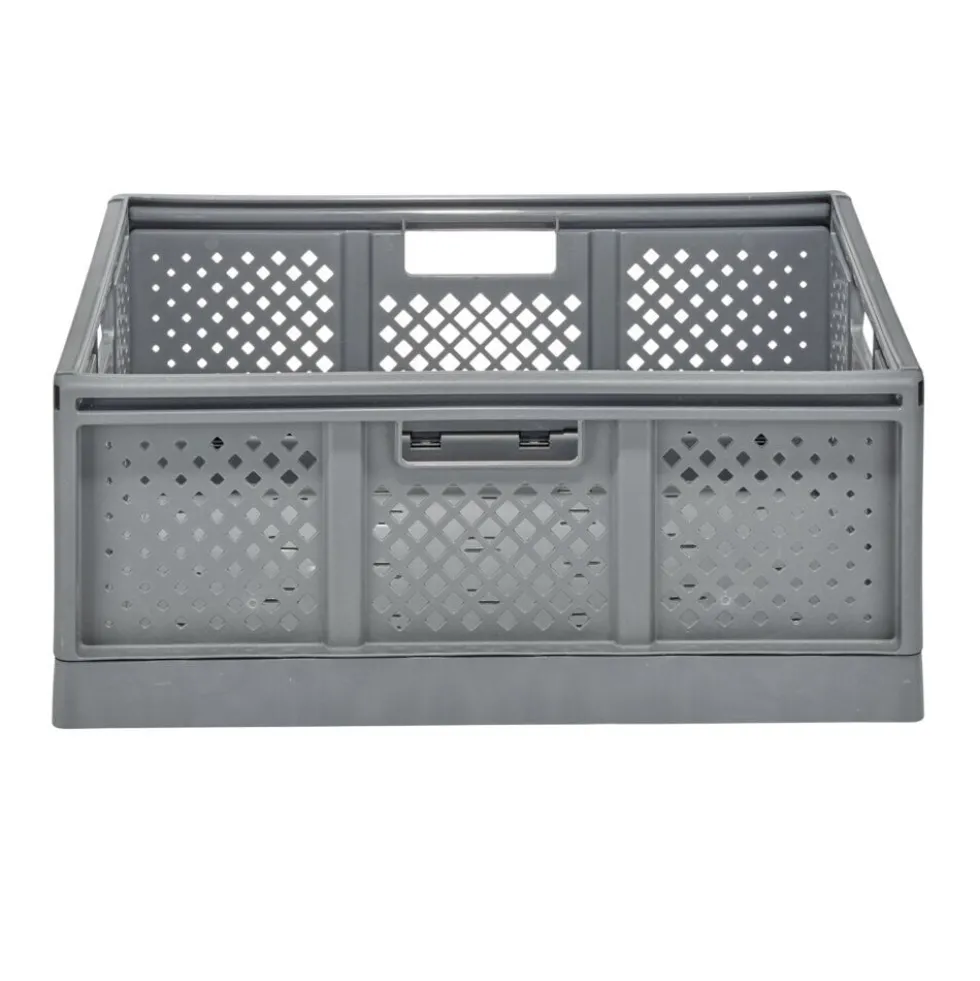 Casier pliant 40L plastique gris 54,5x16,5xH27,5m