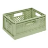 Casier pliant 14L plastique vert 38,5x16,5xH27,5cm