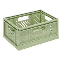 Casier pliant 14L plastique vert 38,5x16,5xH27,5cm