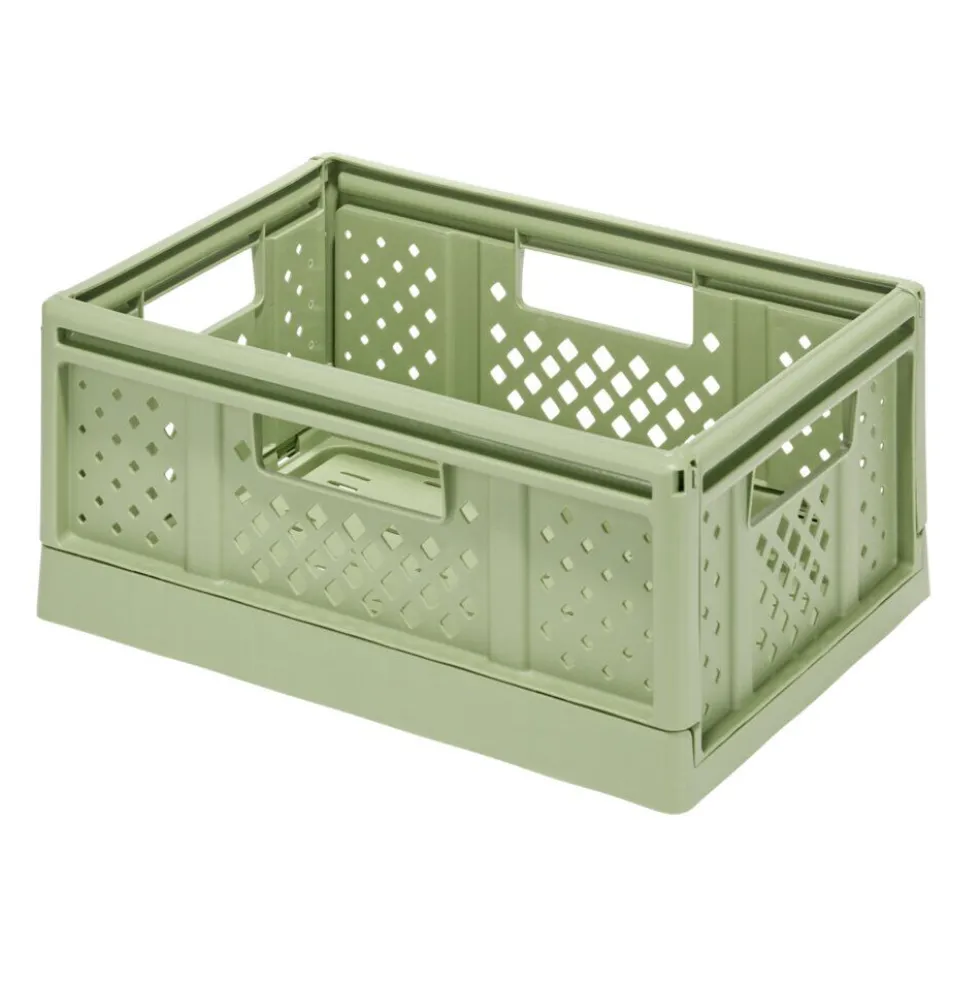 Casier pliant 14L plastique vert 38,5x16,5xH27,5cm