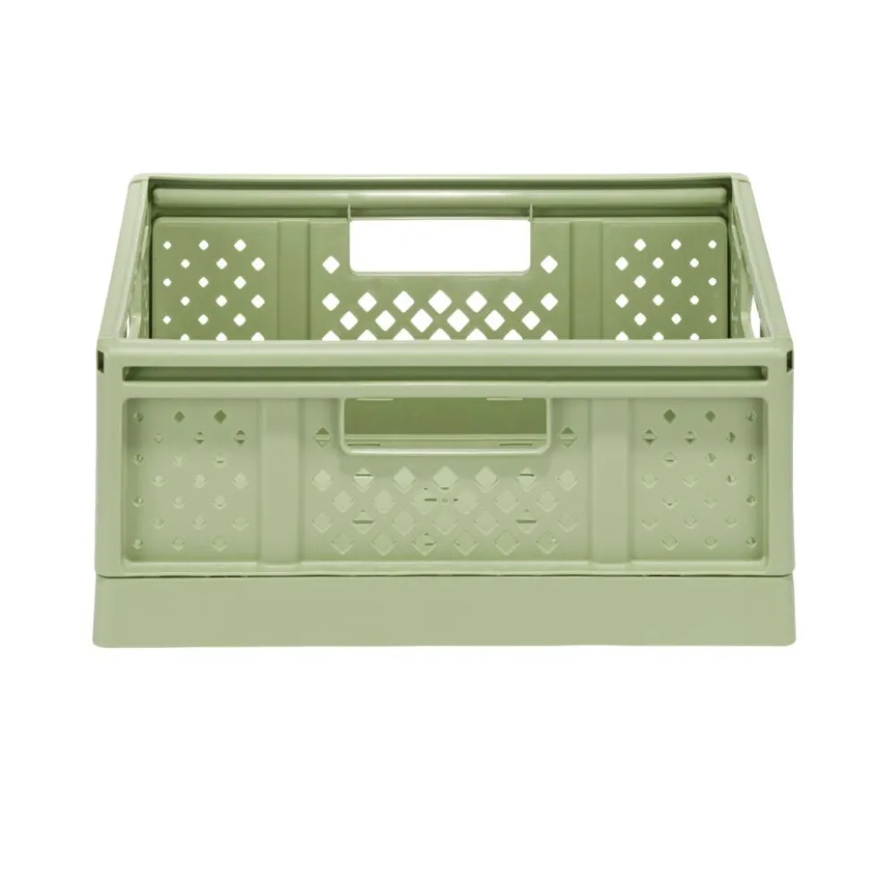Casier pliant 14L plastique vert 38,5x16,5xH27,5cm