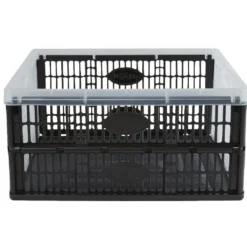 Casier pliant noir et blanc transparent 32 L