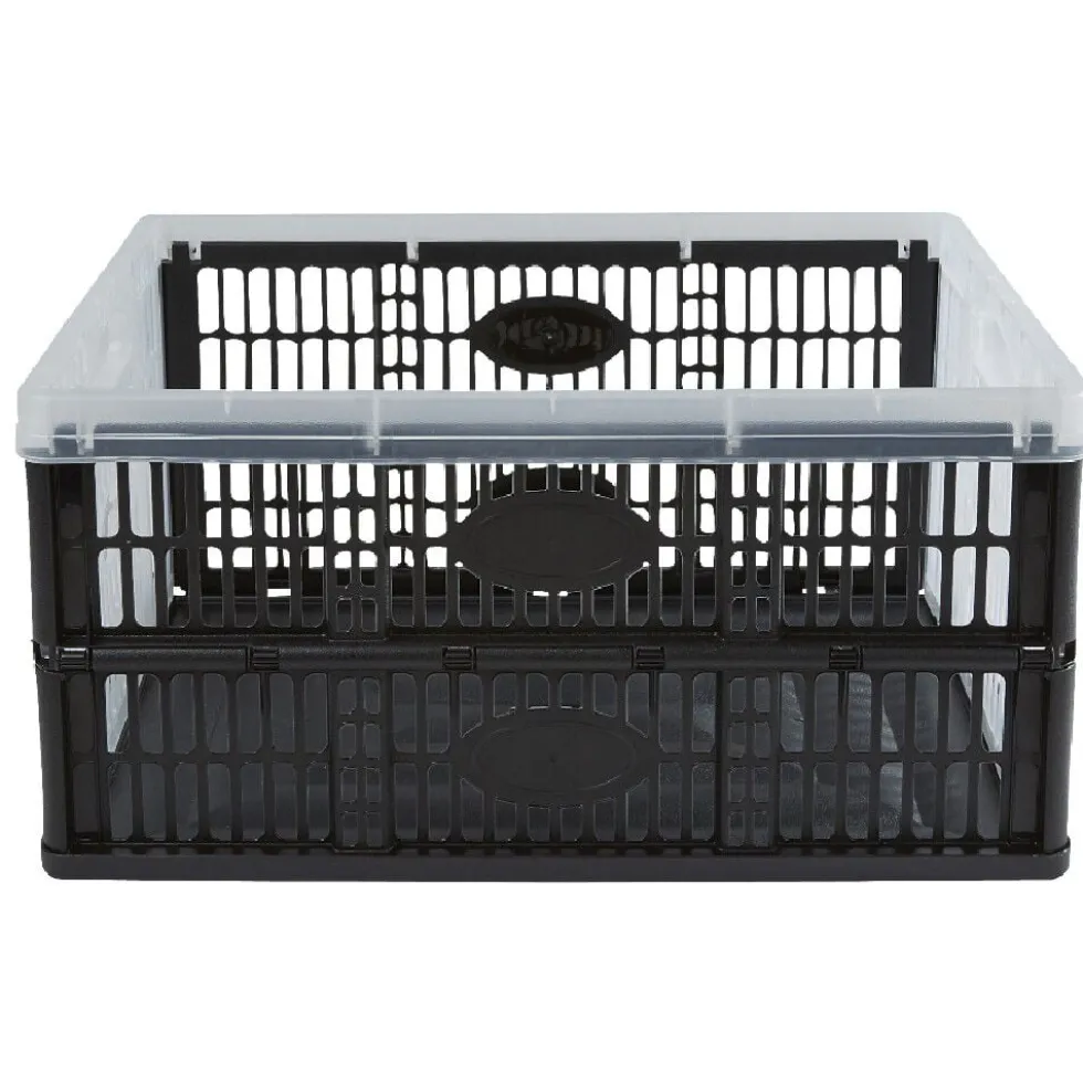 Casier pliant noir et blanc transparent 32 L