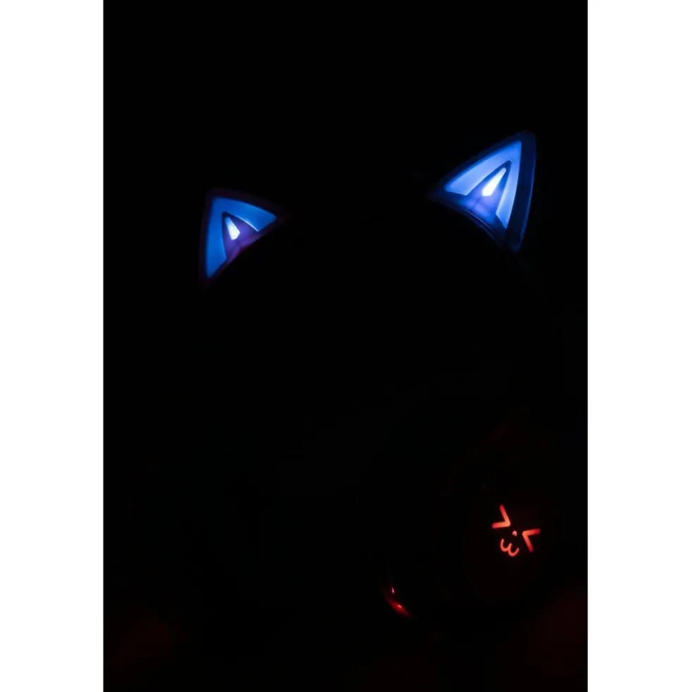 Casque audio enfant oreille chat LED RGB bluetooth USBC et micro (3 modèles)