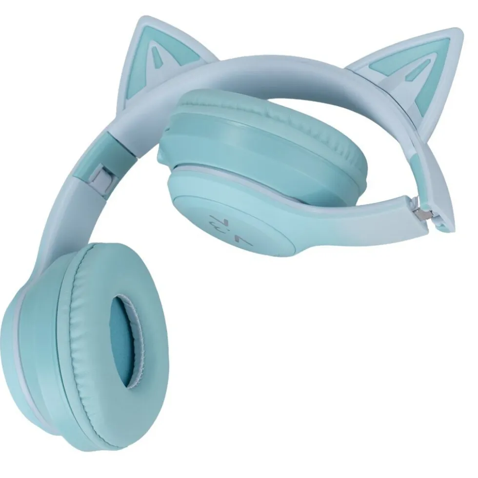 Casque audio enfant oreille chat LED RGB bluetooth USBC et micro (3 modèles)