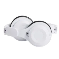 Casque audio et micro filaire pliant blanc et noir 1,20m