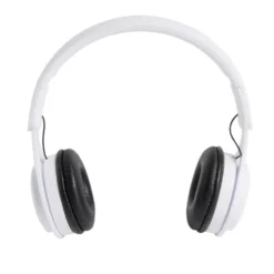 Casque audio et micro filaire pliant blanc et noir 1,20m