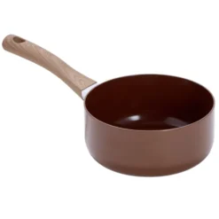 Casserole anti adhésive tous feux manche effet bois Ø18cm (2 modèles)