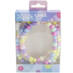 Câble de charge USB vers USB-C x2 fil perles plastique 1m