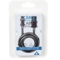 Câble USB vers micro USB métal Noir charge rapide