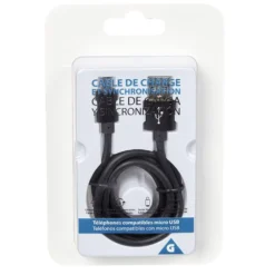 Câble USB vers micro USB plastique PP Noir charge rapide
