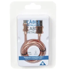 Câble USB vers USB C métal Rose charge rapide