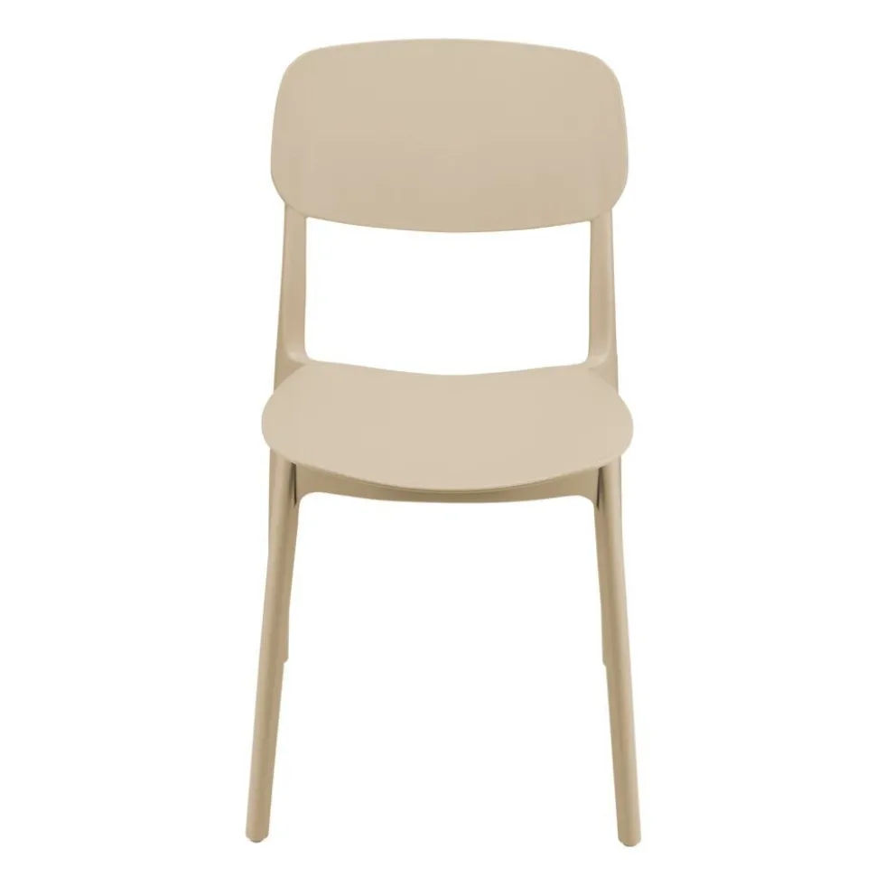 Chaise Ambre polypropylène beige L46xP39xH77cm