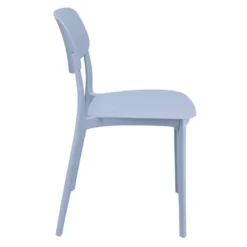 Chaise Ambre polypropylène bleu L46xP39xH77cm