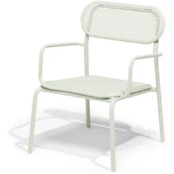 Chaise basse de jardin Faro empilable métal vert 56x56xH75cm