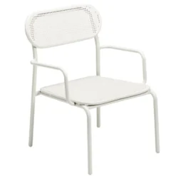 Chaise de jardin basse Faro métal gris clair 56,5x55xh75cm
