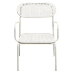 Chaise de jardin basse Faro métal gris clair 56,5x55xh75cm