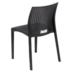 Chaise de jardin basse Sydney plastique gris anthracite 52x48xH81cm