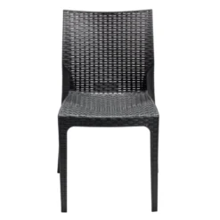 Chaise de jardin basse Sydney plastique gris anthracite 52x48xH81cm