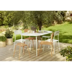 Chaise de jardin Faro empilable métal vert 48x52xH82cm
