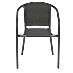 Chaise de jardin Macéo acier et textilène noir 54xP57xH75cm