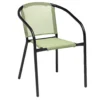 Chaise de jardin Macéo acier noir et textilène vert 54xP57xH75cm