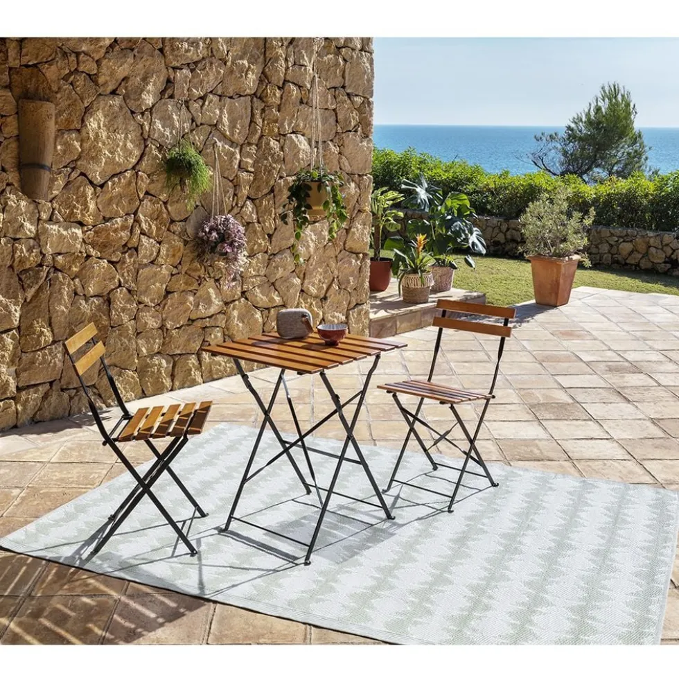 Chaise de jardin pliante Bali métal bois