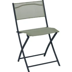 Chaise de jardin pliante London métal textilène vert 45x50xH81cm
