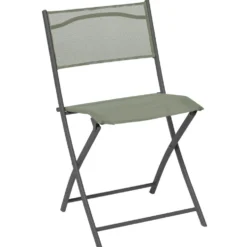 Chaise de jardin pliante London métal textilène vert 45x50xH81cm