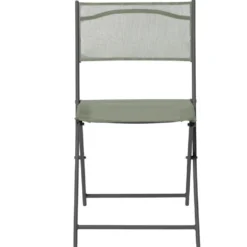Chaise de jardin pliante London métal textilène vert 45x50xH81cm