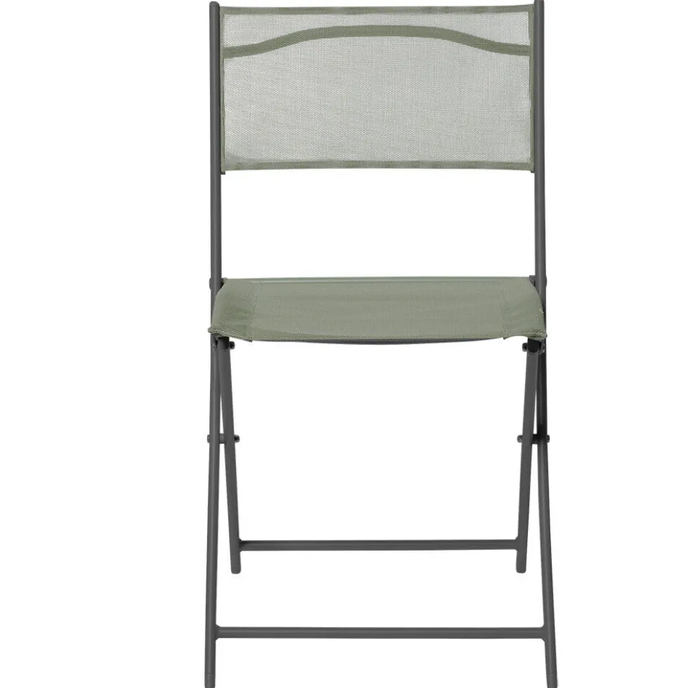 Chaise de jardin pliante London métal textilène vert 45x50xH81cm