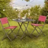 Chaise de jardin pliante Oslow acier et textilène rouge 51xP45xH81cm