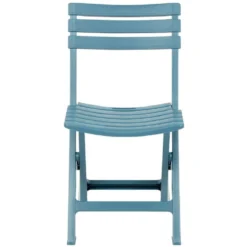 Chaise de jardin pliante Relax plastique bleu