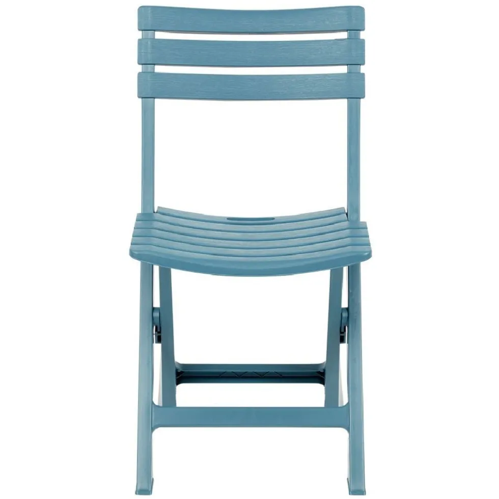 Chaise de jardin pliante Relax plastique bleu