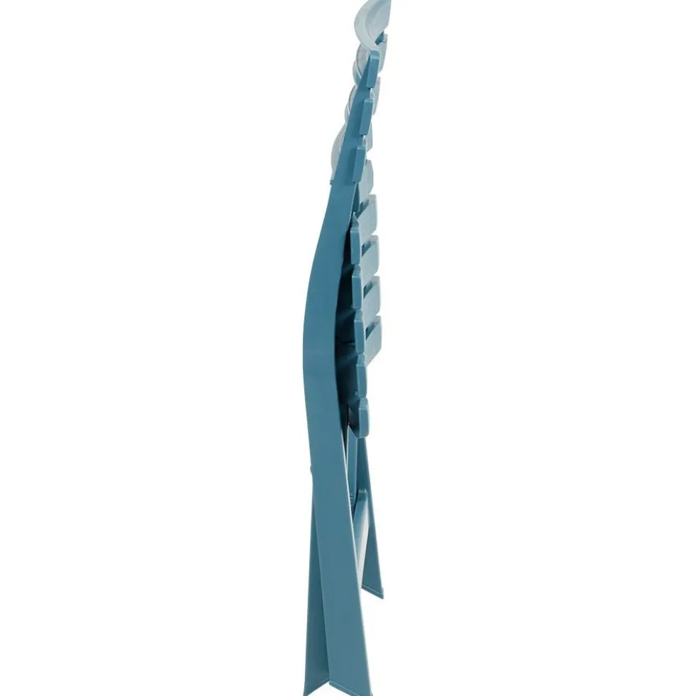Chaise de jardin pliante Relax plastique bleu