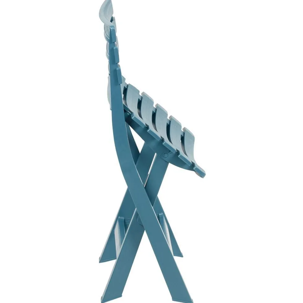 Chaise de jardin pliante Relax plastique bleu