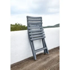 Chaise de jardin pliante Relax plastique gris