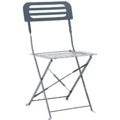 Chaise de jardin Rio pliante métal gris 41x45xH82cm