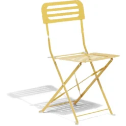 Chaise de jardin Rio pliante métal jaune 41x45xH82cm