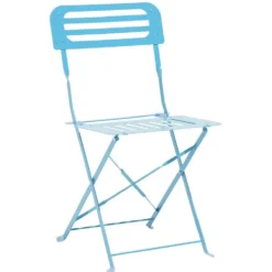 Chaise de jardin Rio pliante métal bleu 41x45xH82cm