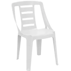 Chaise de jardin Stella plastique blanc 48x52,5xH81cm