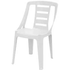 Chaise de jardin Stella plastique blanc 48x52,5xH81cm