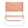 Chaise de plage acier et textilène rouge corail 44x42xH48cm