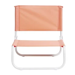 Chaise de plage acier et textilène rouge corail 44x42xH48cm