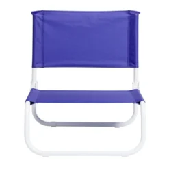 Chaise de plage acier et textilène bleu 44x42xH48cm