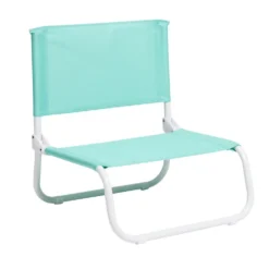 Chaise de plage acier et textilène vert menthe 44x42xH48cm