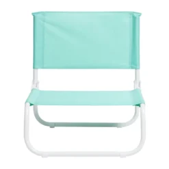 Chaise de plage acier et textilène vert menthe 44x42xH48cm