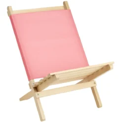 Chaise de plage pliable en bois et coton
